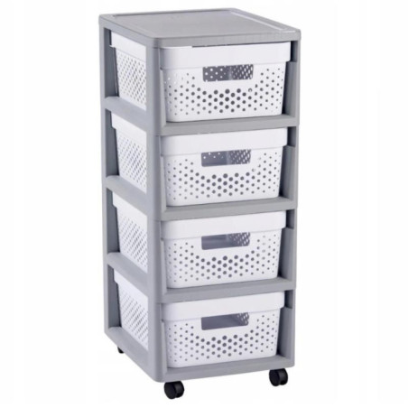 Regał 4 szuflady Infinity biało-szary 239845